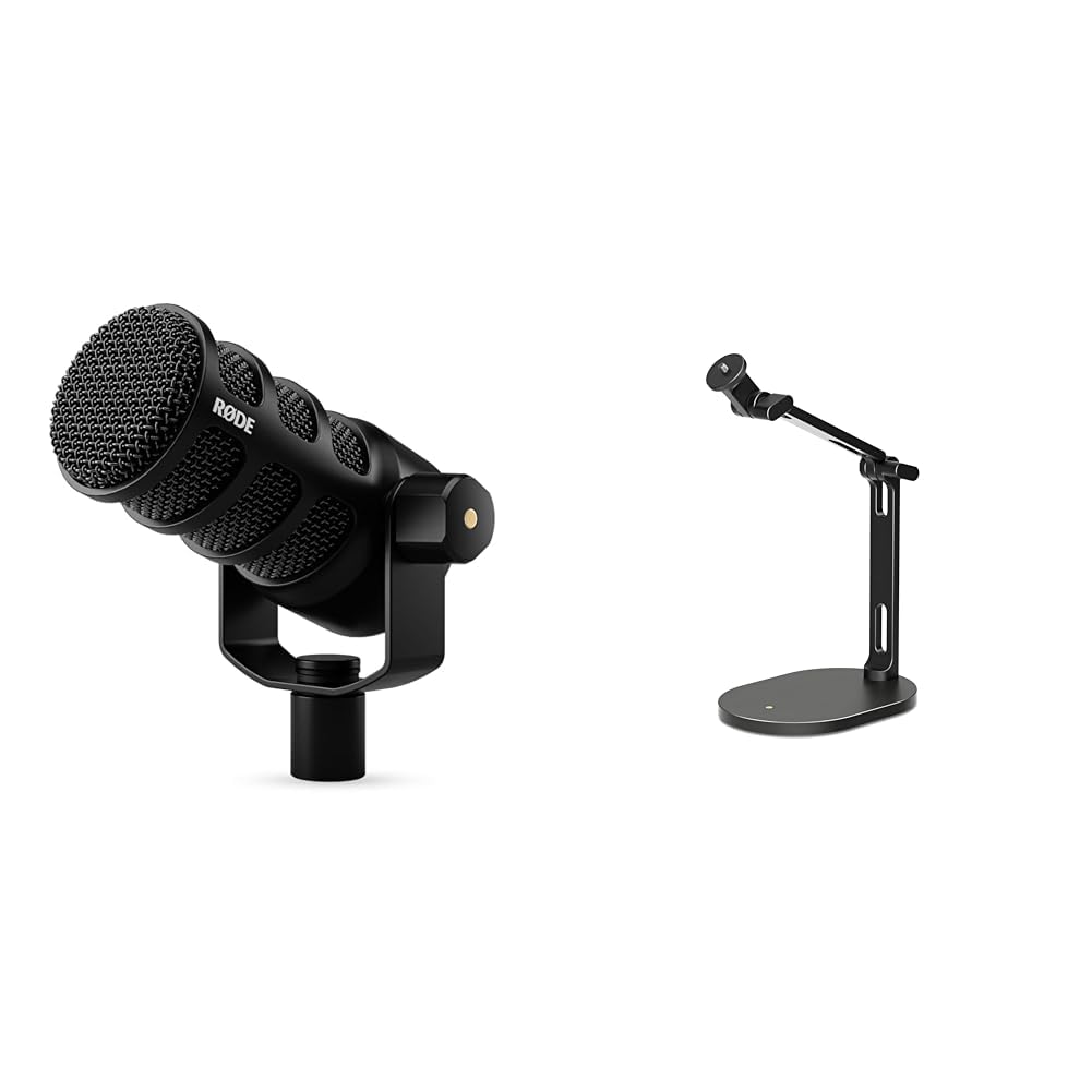 Dynamic USB XLR Broadcast Microphone with Desktop Studio Arm I77526