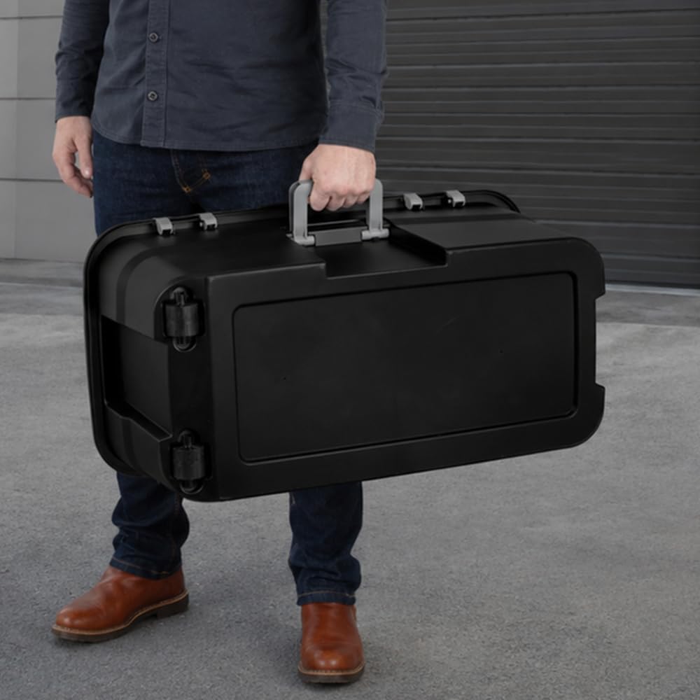 Black 22 Gallon Plastic Storage Trunk with Wheels W6187
