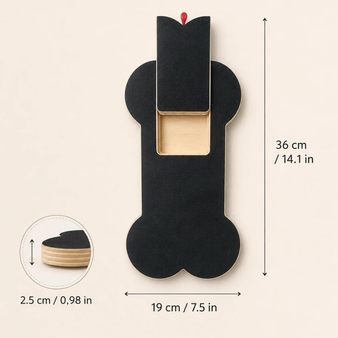 Wooden Dog Nail Scratch Board with Treat Dispenser O2199