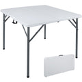 White Square Folding Card Table S3631
