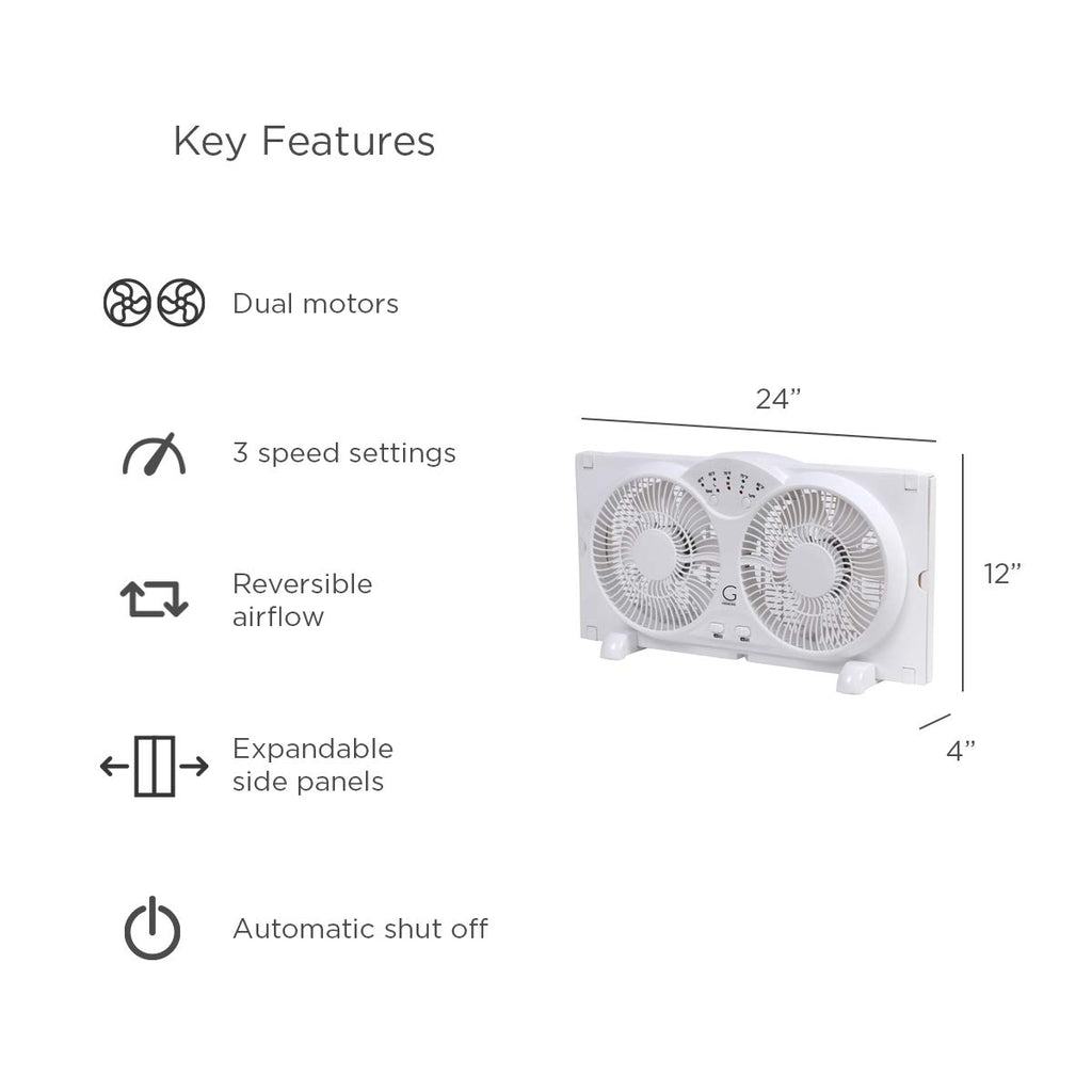 Twin High Velocity Reversible AirFlow Fan White N496241