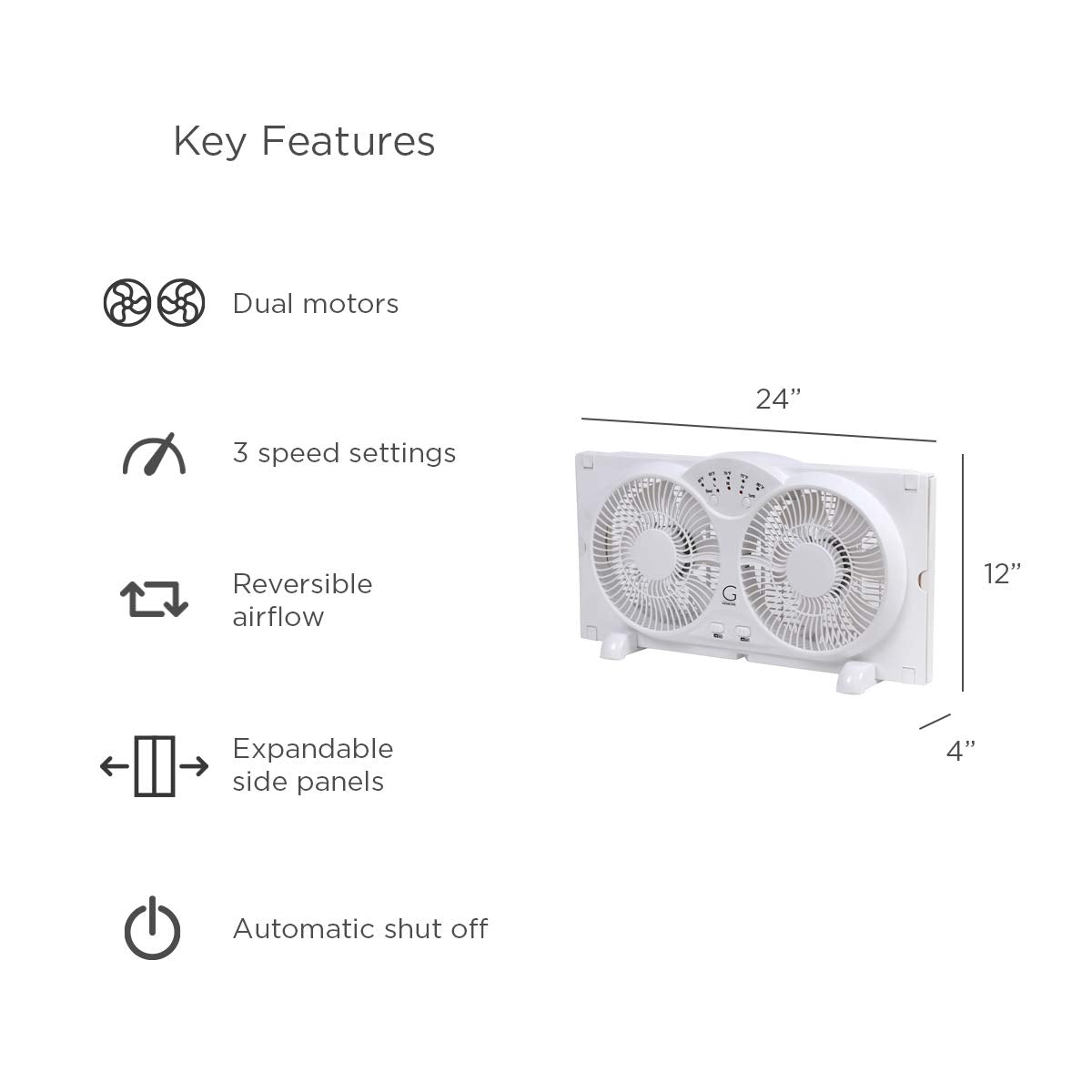 Twin High Velocity Reversible AirFlow Fan White N496241