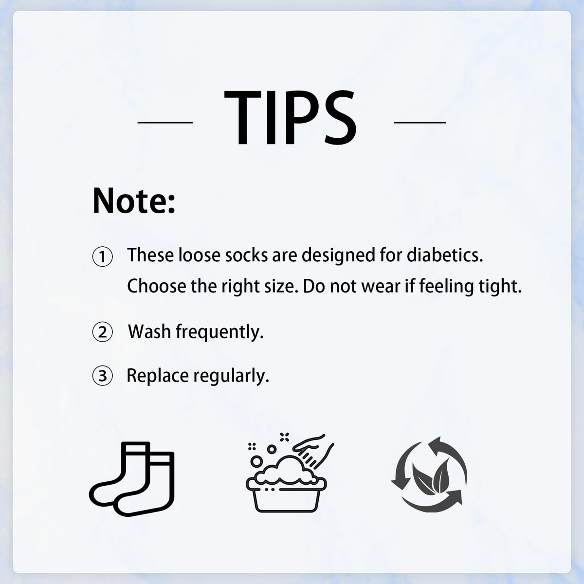 Bamboo Viscose Diabetic Socks, Black, Size 10-13, 5 Pairs G840