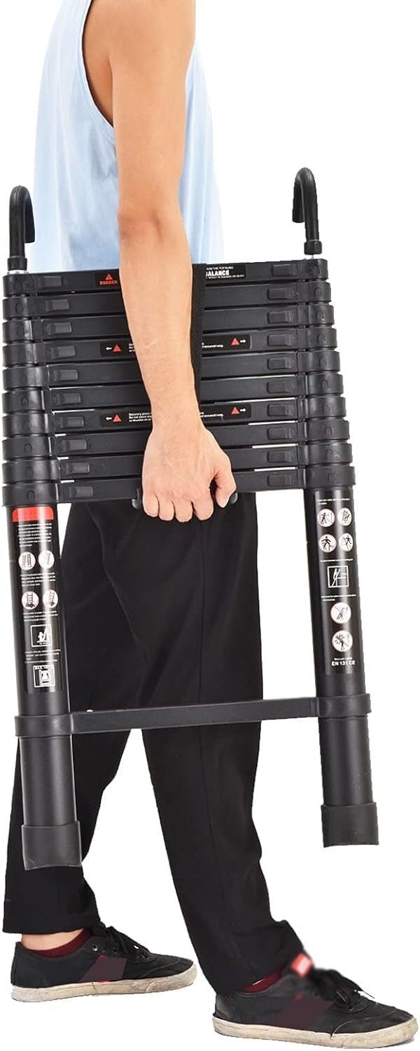 20.3ft Aluminum Telescoping Ladder with Roof Hooks B835