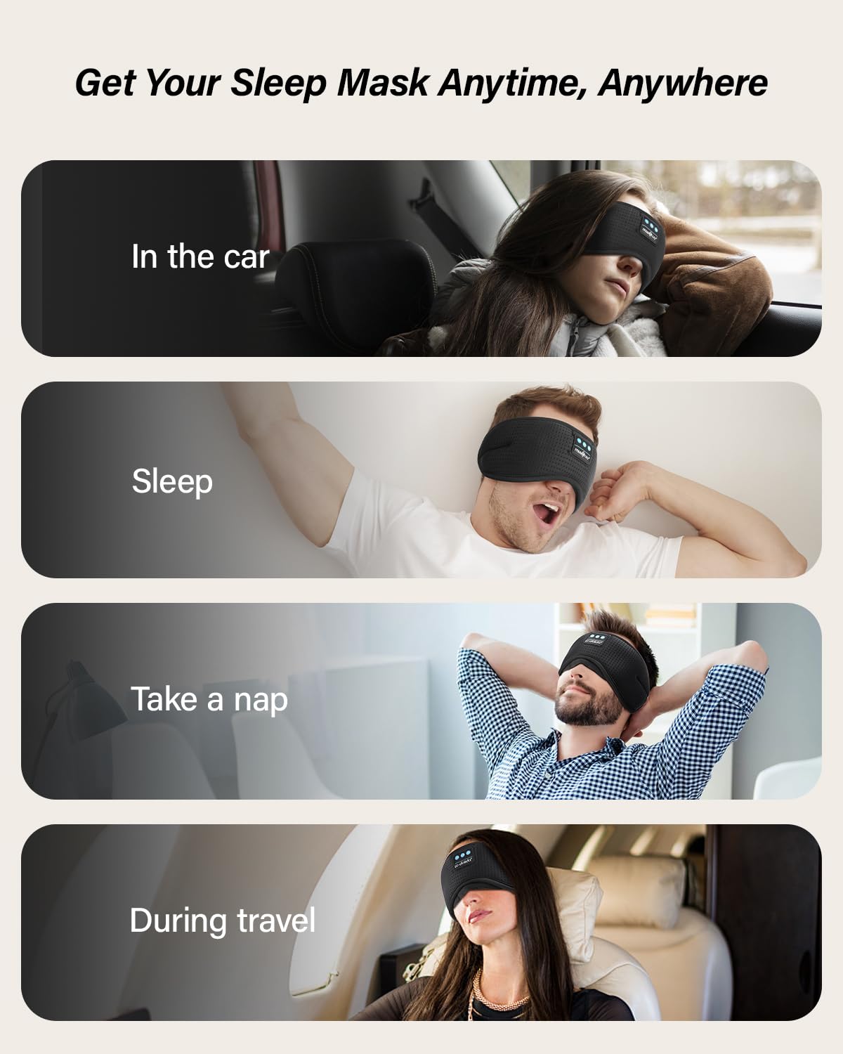 Bluetooth Sleep Mask with Headphones J456856