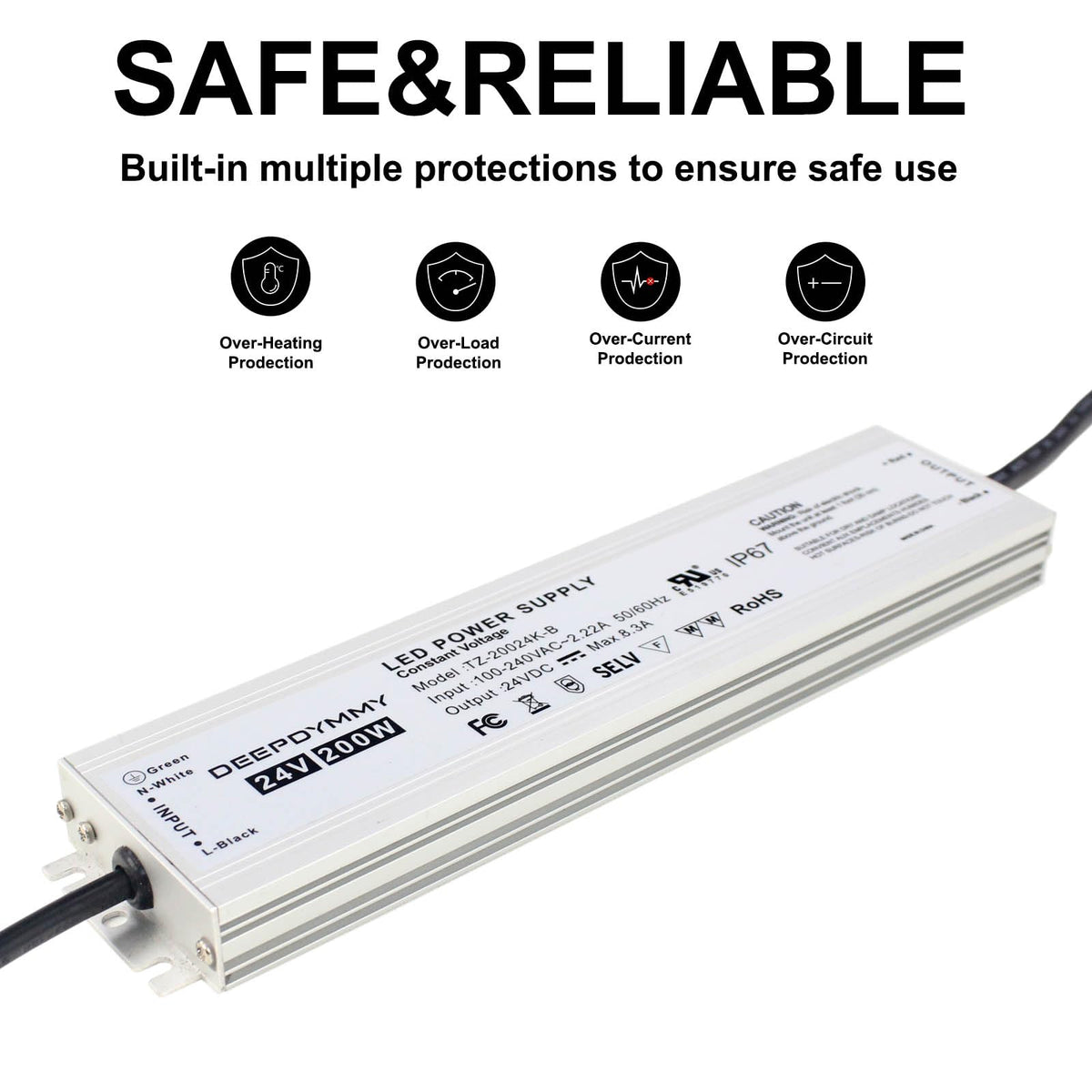 24V 200W Waterproof IP67 Power Supply U152