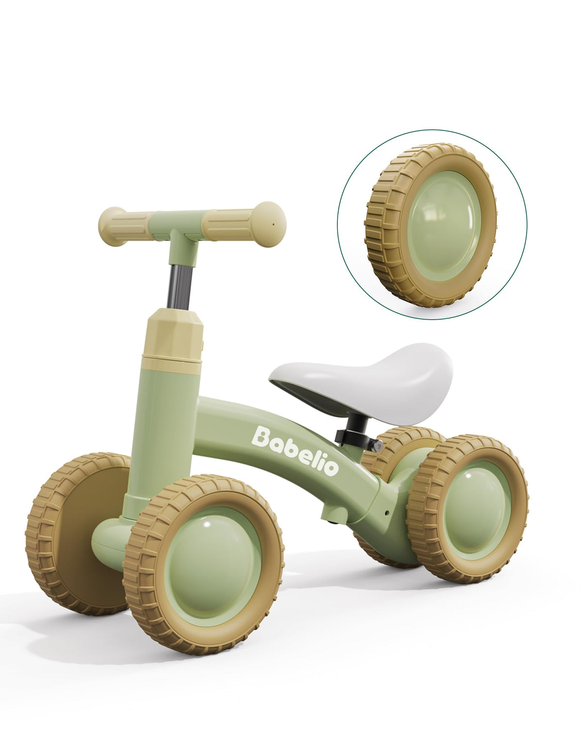 Green Adjustable 4 Wheels Baby Balance Bike V807405