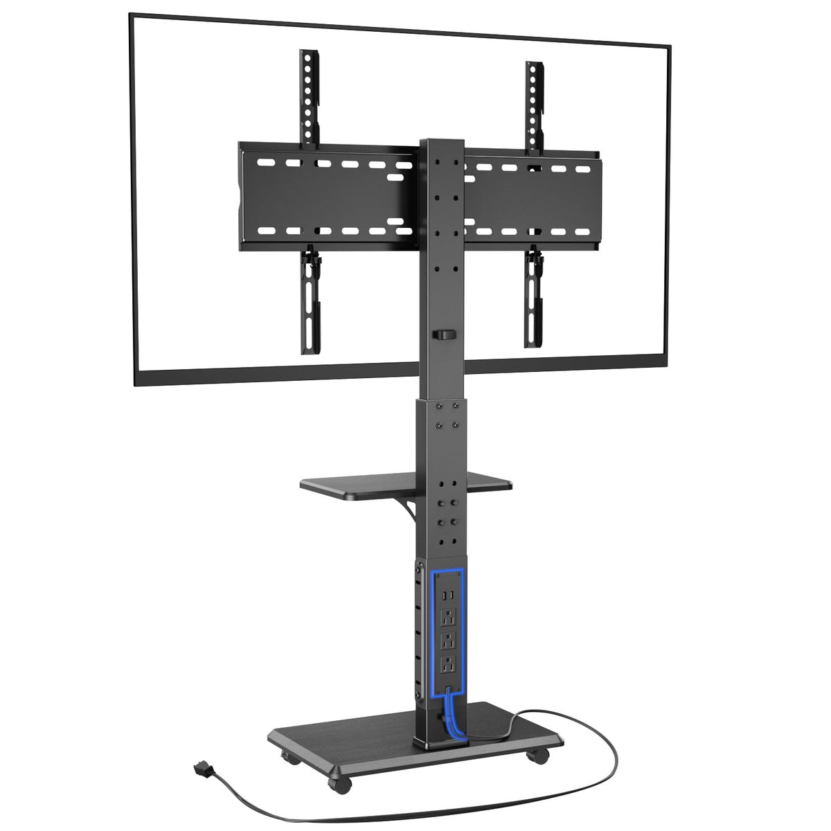 Rolling TV Stand with Power Outlet for 32-75" TV D343