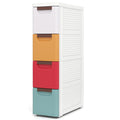 Multicolor 4 Drawer Narrow Plastic Dresser J69873