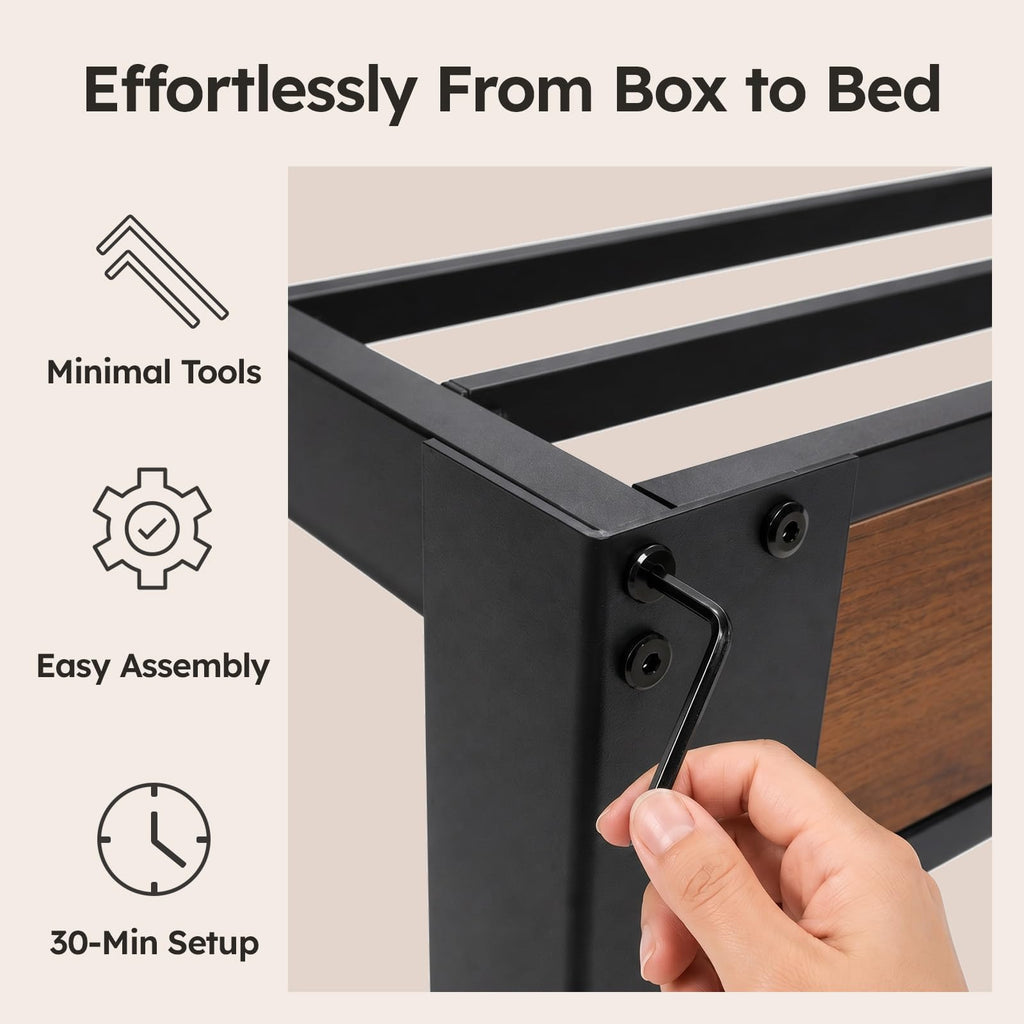 Queen Size Bed Frame with Storage Headboard T952726