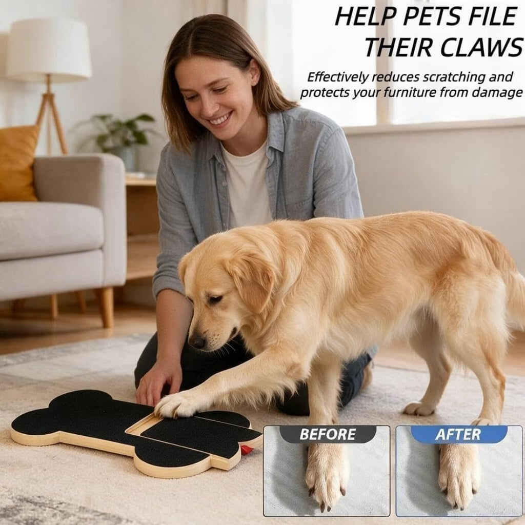 Wooden Dog Nail Scratch Board with Treat Dispenser O2199