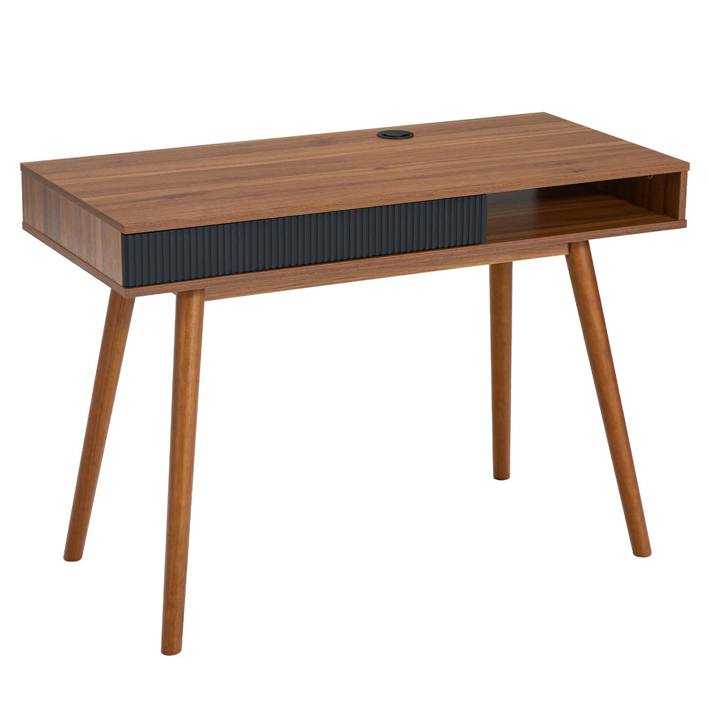 Walnut Wood Desk with Drawer G9710