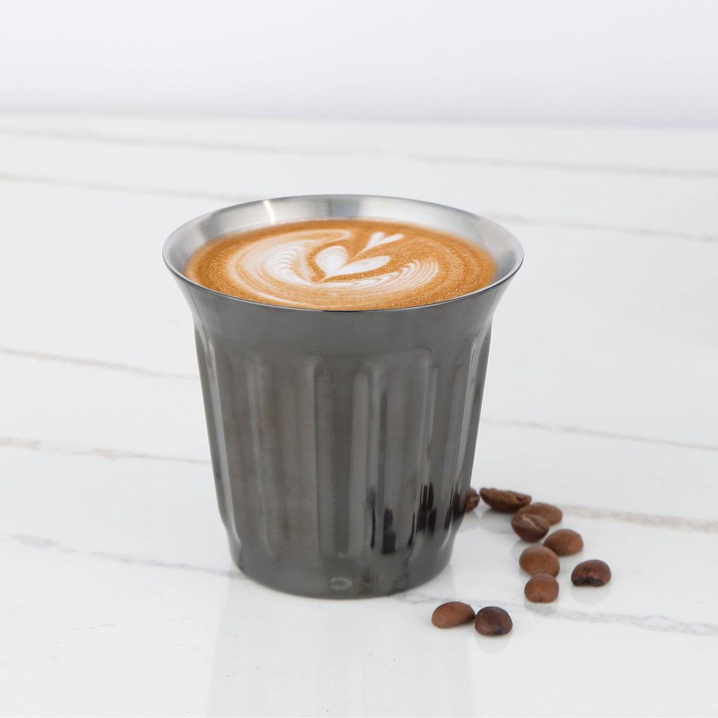 French Press 12 oz, Stainless Steel Double-Wall Espresso Cups 5 oz Set of 2 Y50552