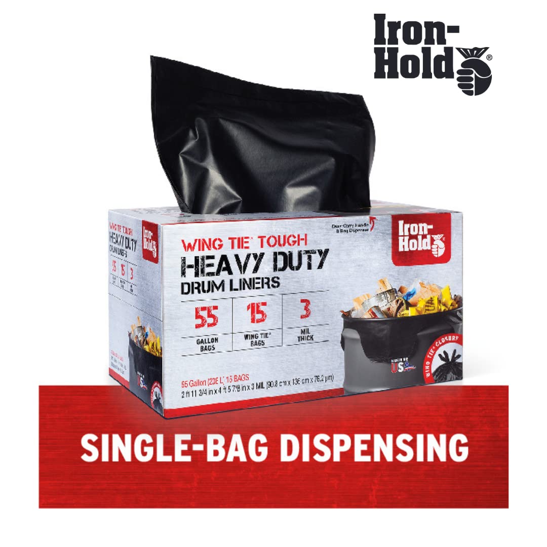 45 Gallon 18 Bags Black Heavy Duty Trash Bags T202291