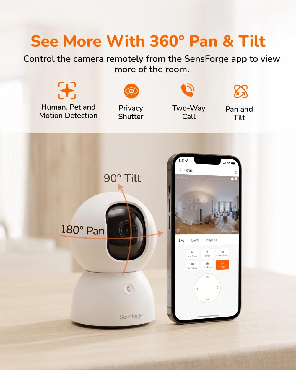 2.5K Indoor Pan-Tilt Security Camera H462