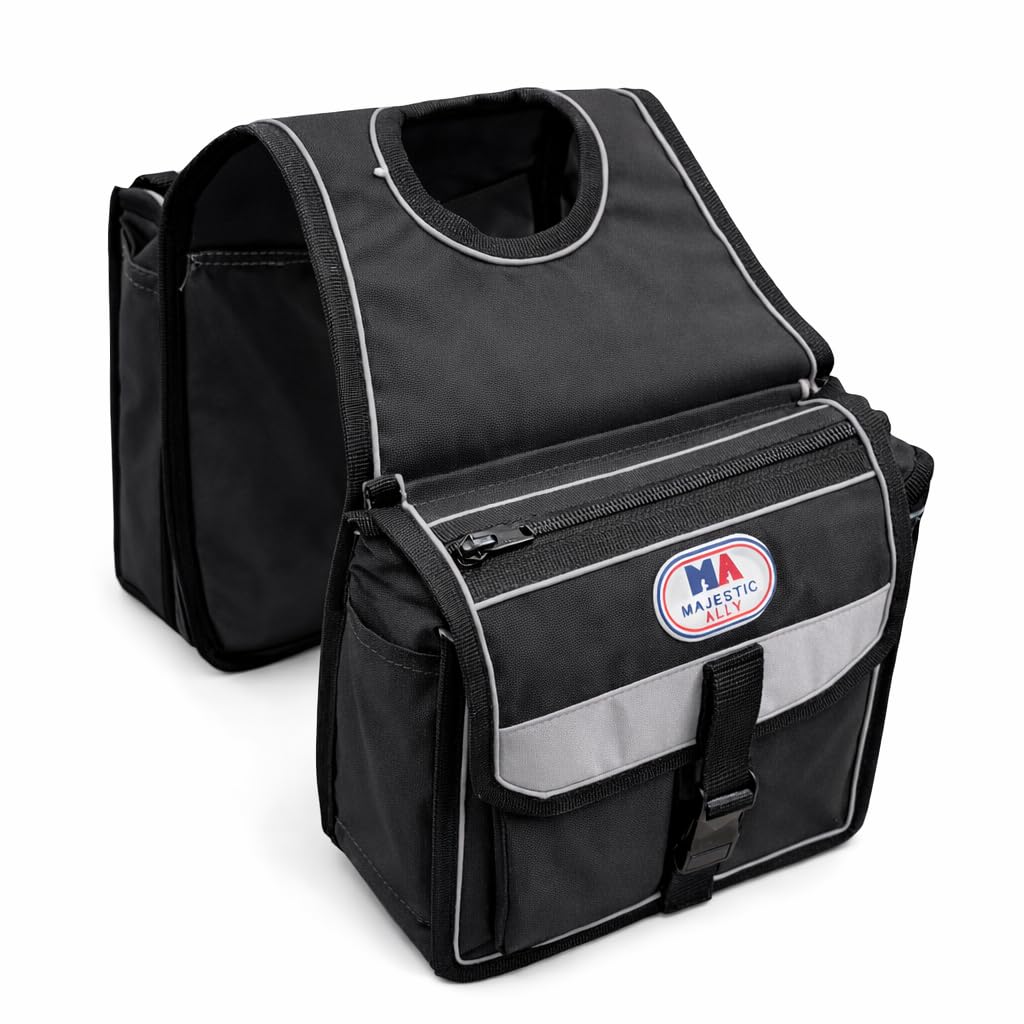 4-Piece Nylon Saddle Bag Set with Horn Bag, Cantle Bag & Pommel Bag D55821