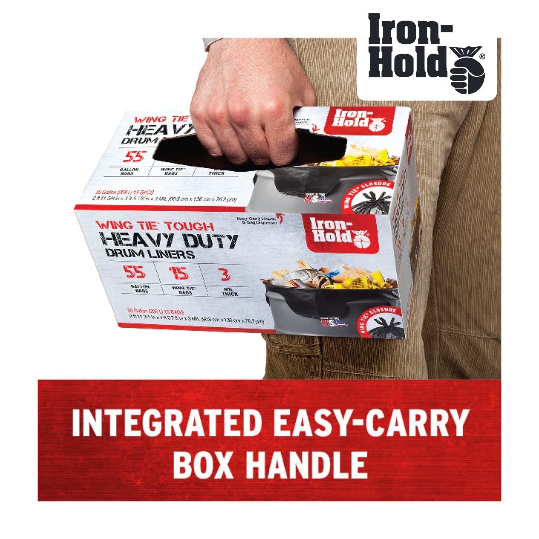 45 Gallon 18 Bags Black Heavy Duty Trash Bags T202291