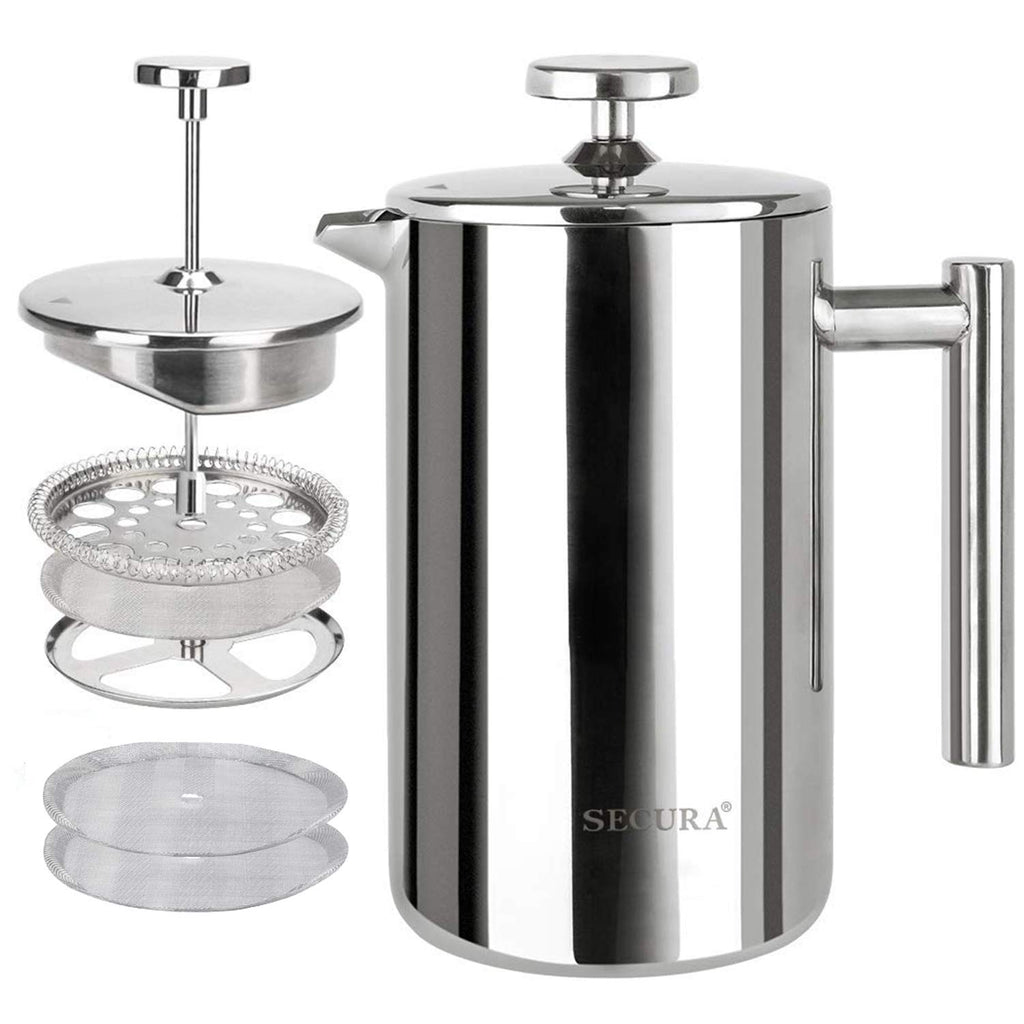 French Press Coffee Maker 304 Grade Stainless Steel Insulated 17oz Y197