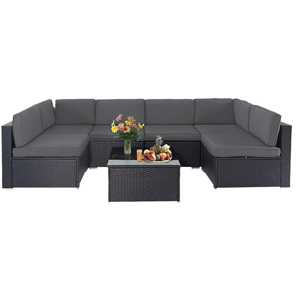 Grey 7-Piece Outdoor Patio Furniture Set W640766