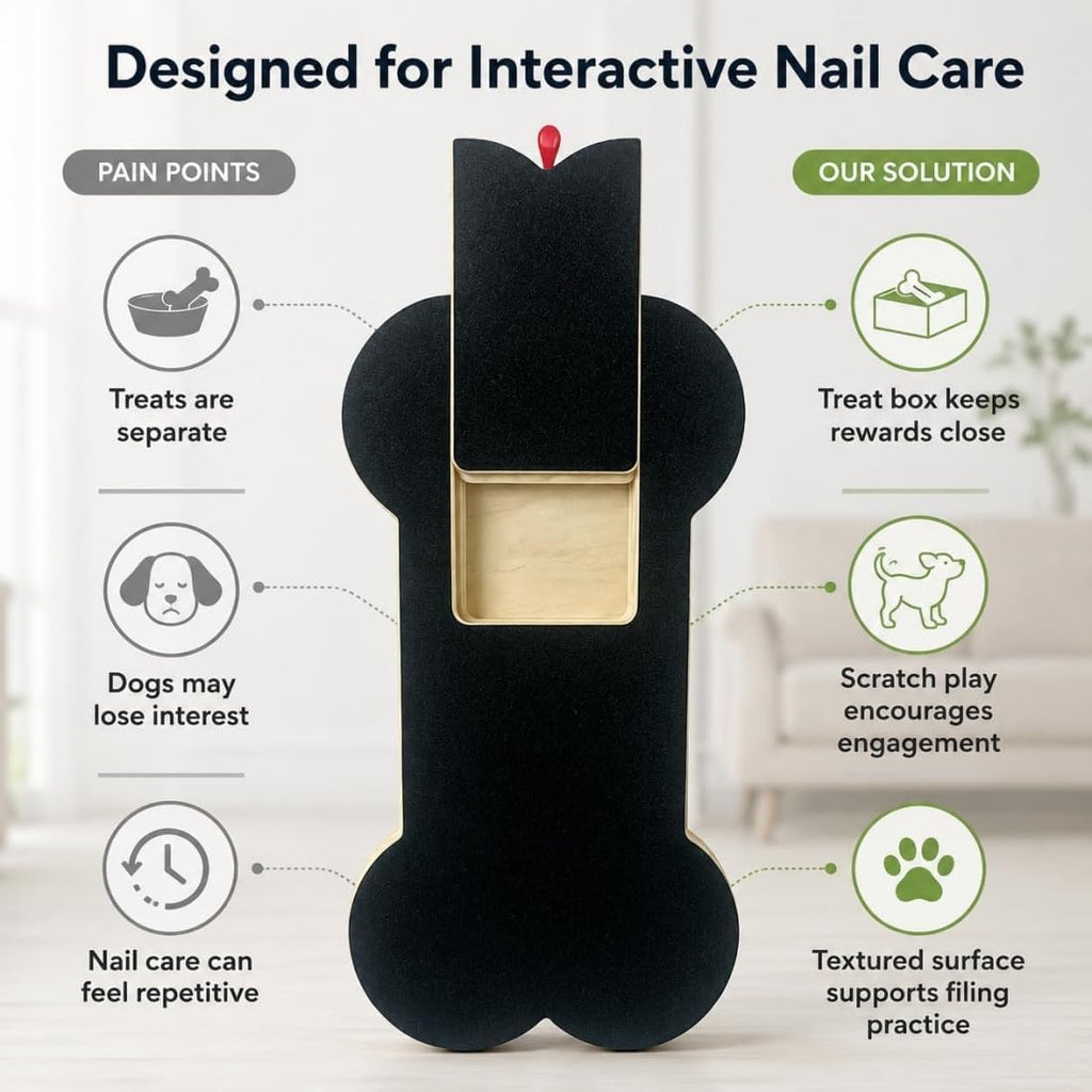 Wooden Dog Nail Scratch Board with Treat Dispenser O2199