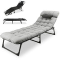 Heavy-Duty Portable Padded Camping Cot Bed with Mattress and Pillow E29625