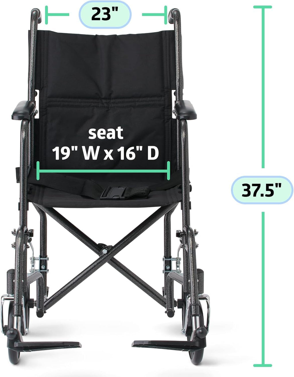 Folding Transport Wheelchair with Swing-Away Footrests X97720