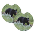 Black Bear Rubber Car Coasters Set of 2 V187
