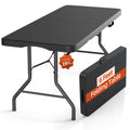 6FT Black Plastic Folding Table with Carrying Handle X1678