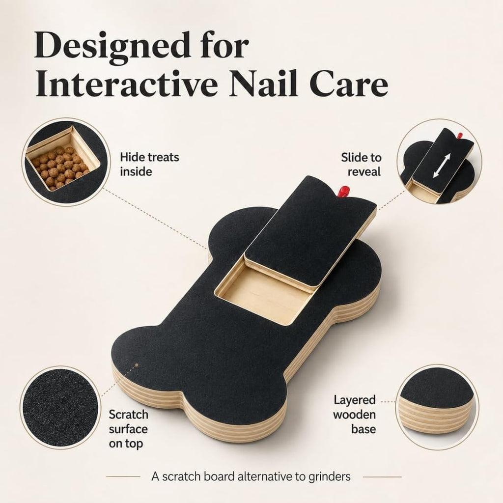 Wooden Dog Nail Scratch Board with Treat Dispenser O2199