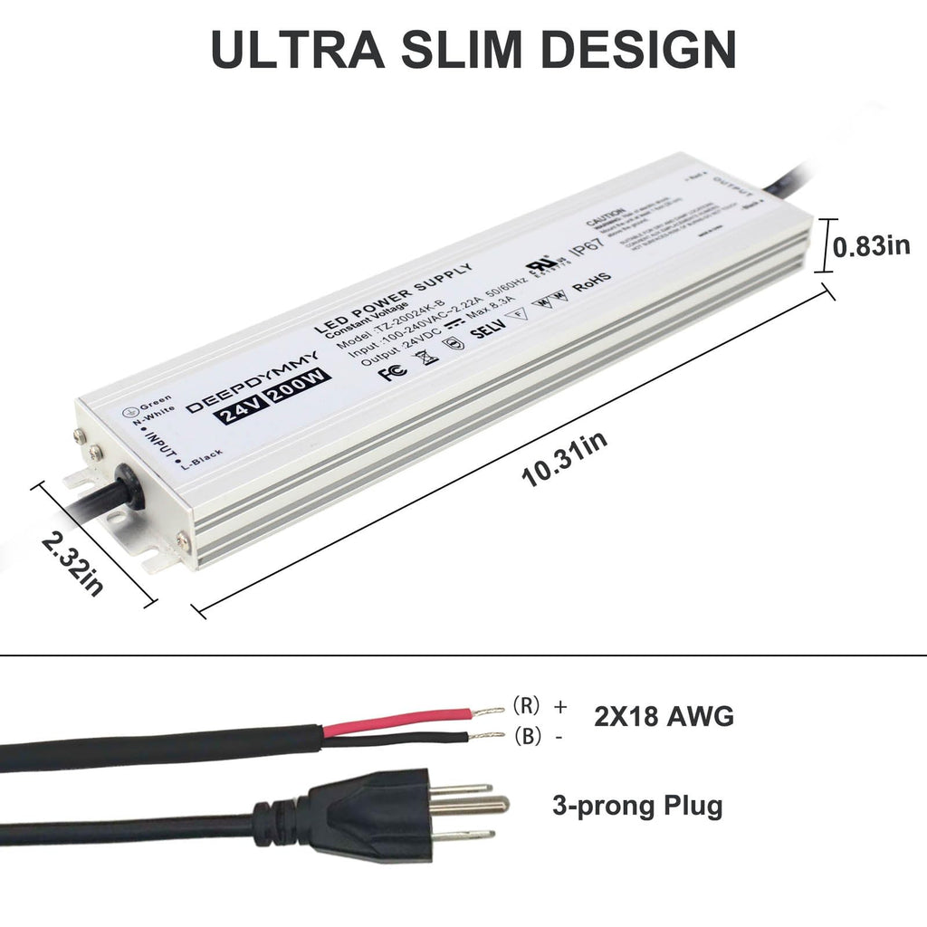 24V 200W Waterproof IP67 Power Supply U152