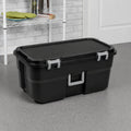 Black 22 Gallon Plastic Storage Trunk with Wheels W6187