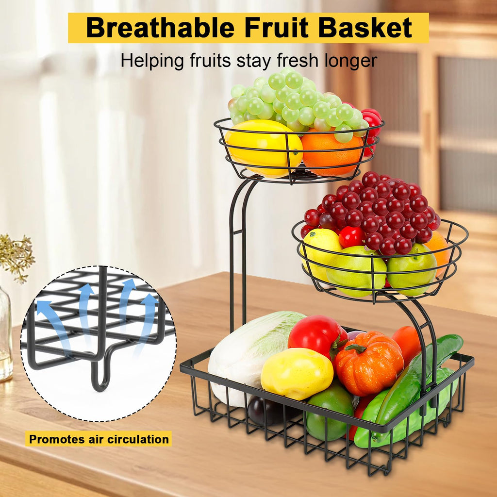 3 Tier Metal Fruit Vegetable Basket K687404