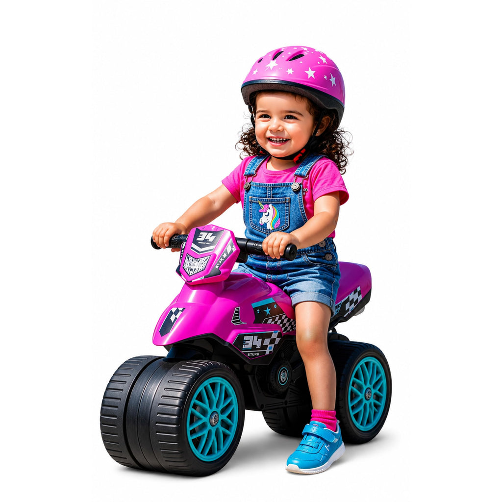 Kids Balance Bike with Sounds, Rubber Coated Wheels, Pink U1592
