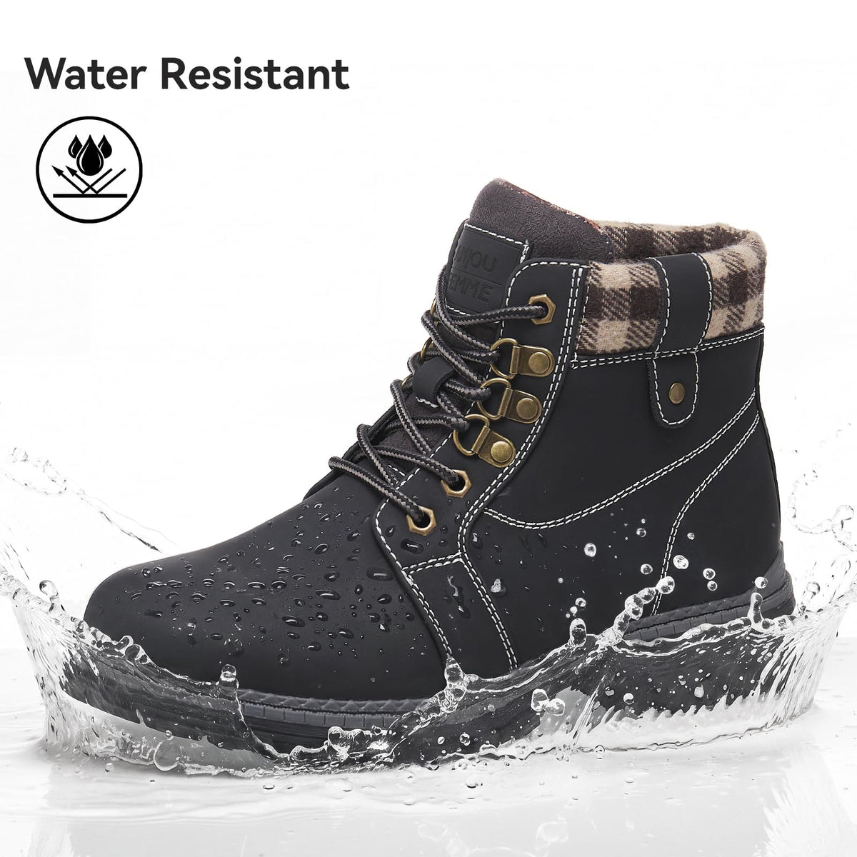 Waterproof Lightweight Fur Lined Hiking Boots N756185
