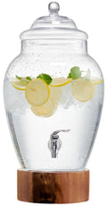 Glass Beverage Dispenser with Wood Base, 3 Gallon G410