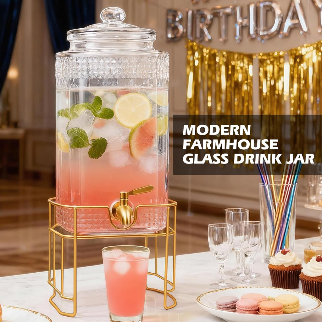 2 Gallon Stainless Steel Beverage Dispenser with Stand Q499223