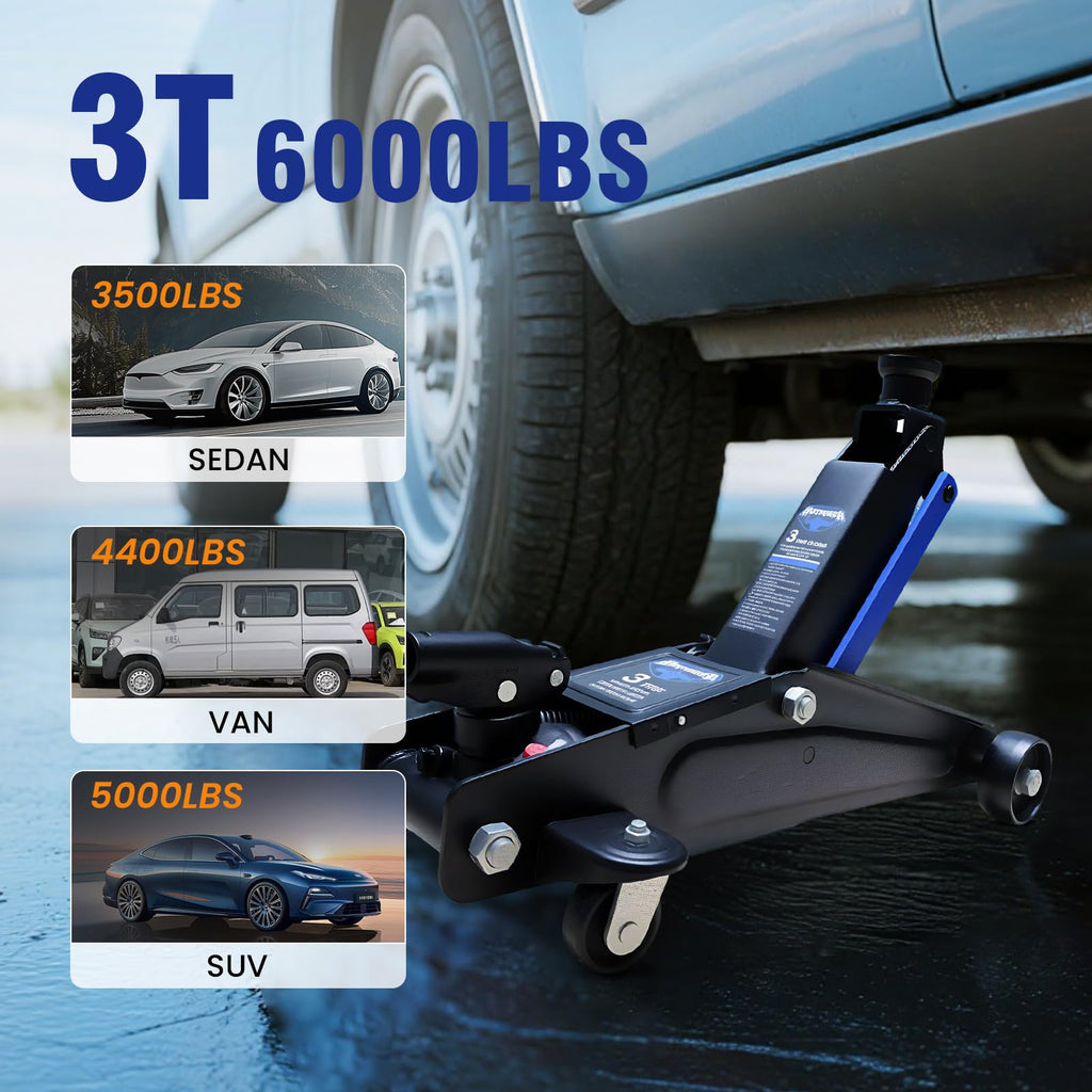 3 Ton Floor Jack with Wheels N181070