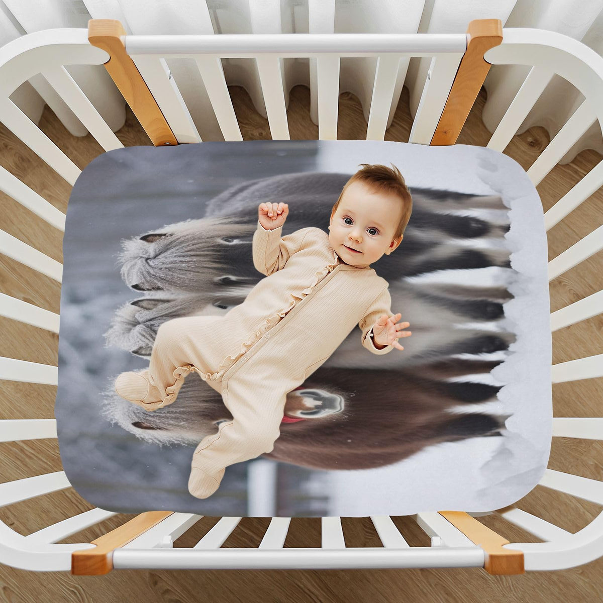 Soft Microfiber Fitted Crib Sheets for Standard Size Baby Mattress U55006