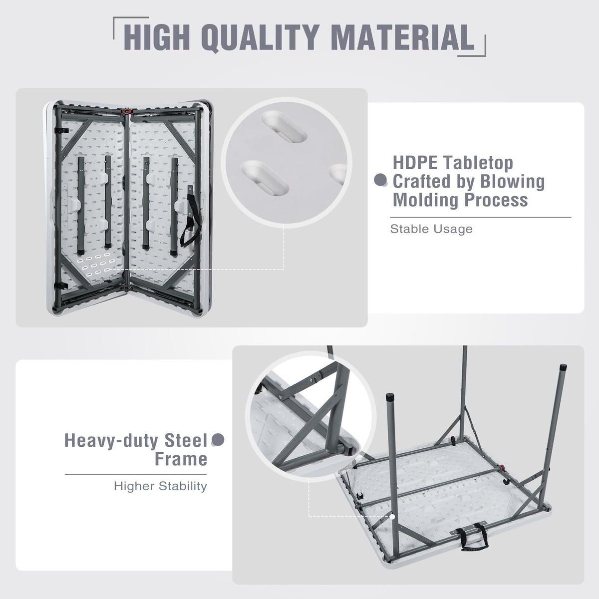 White Square Folding Card Table S3631