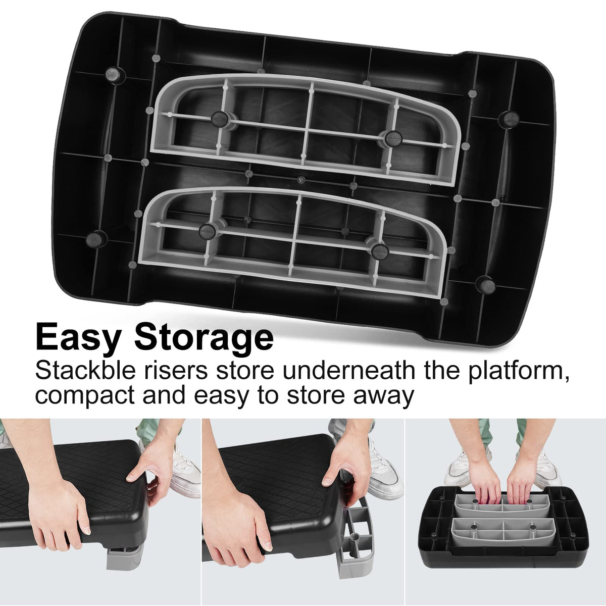 Adjustable 4"-6" Step Aerobics Platform with 2 Riser Z277107