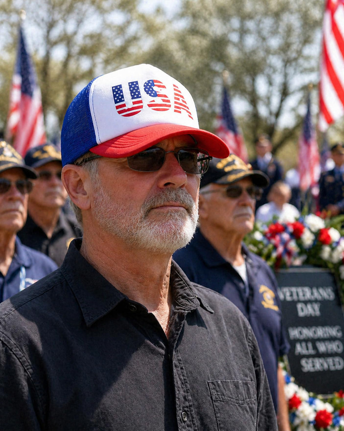 American Flag Trucker Hat Z9251