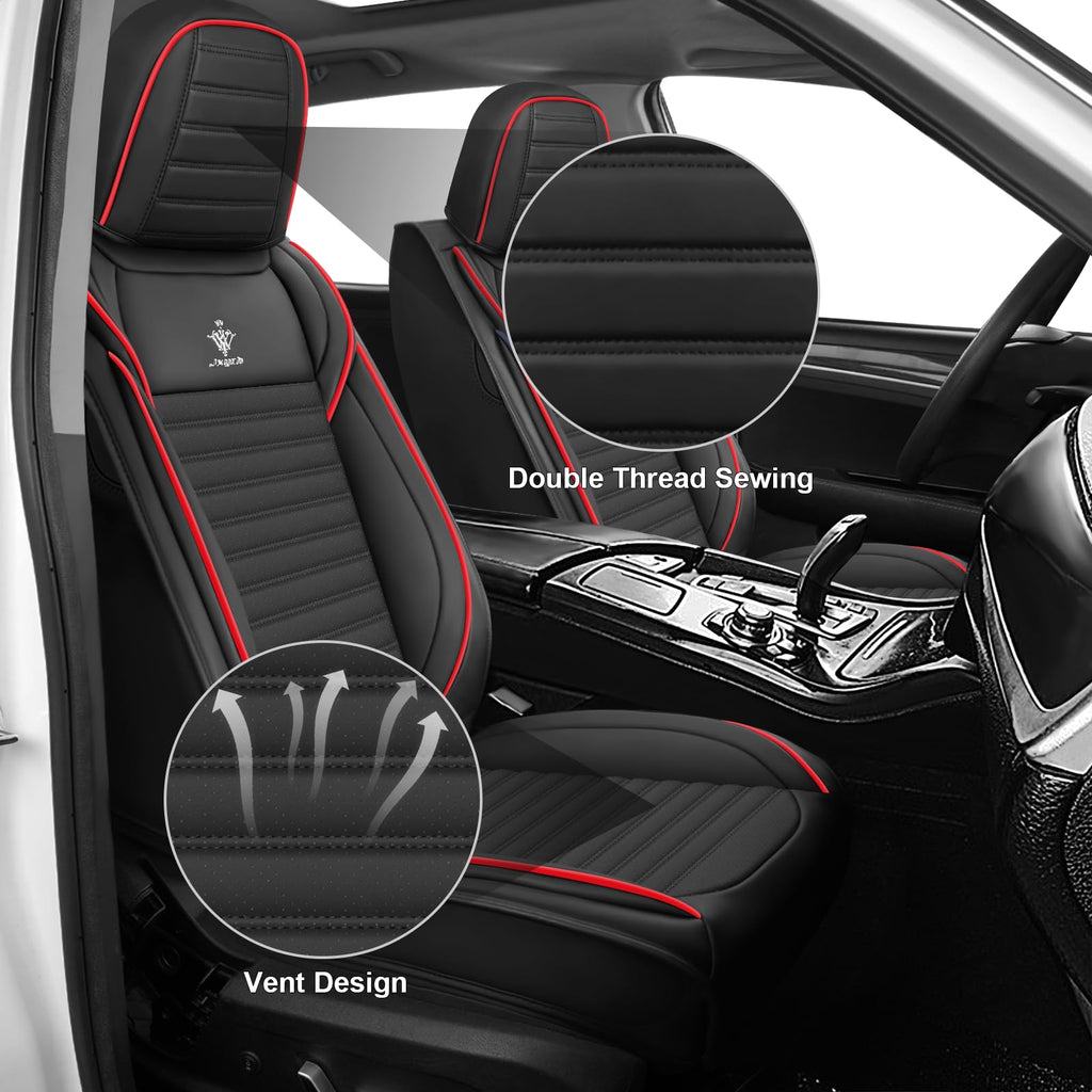 Custom Fit Seat Covers Full Set Black and Red P3338
