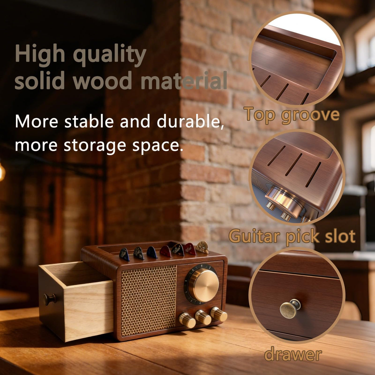 Wooden Guitar Pick Holder Z772589