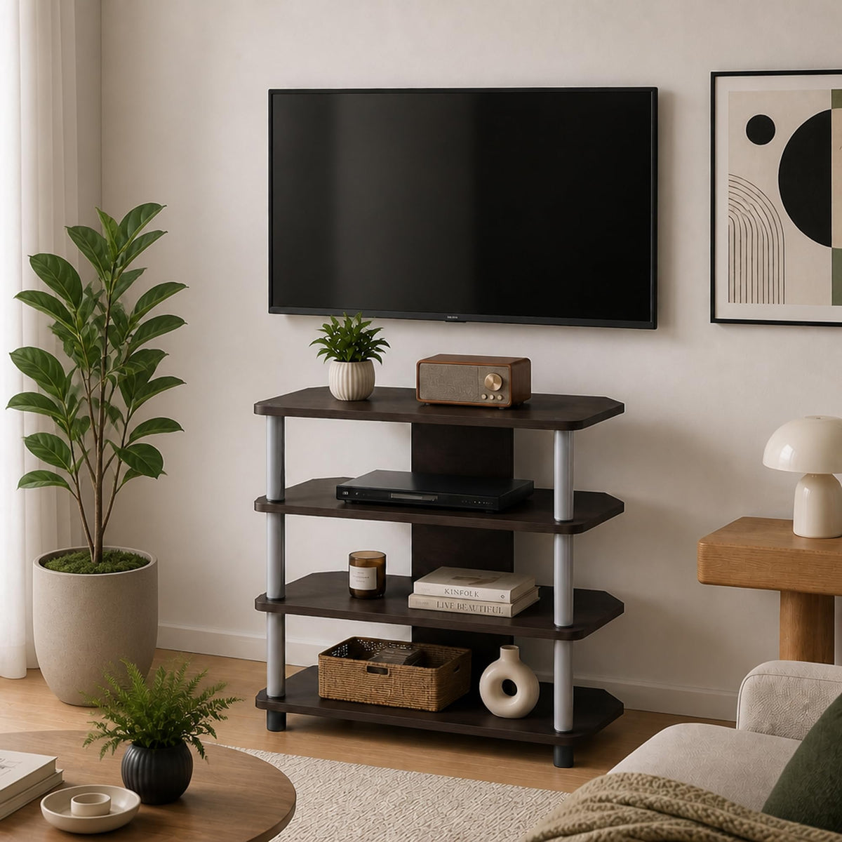 4-Tier Corner TV Stand up to 32 Inch P4132
