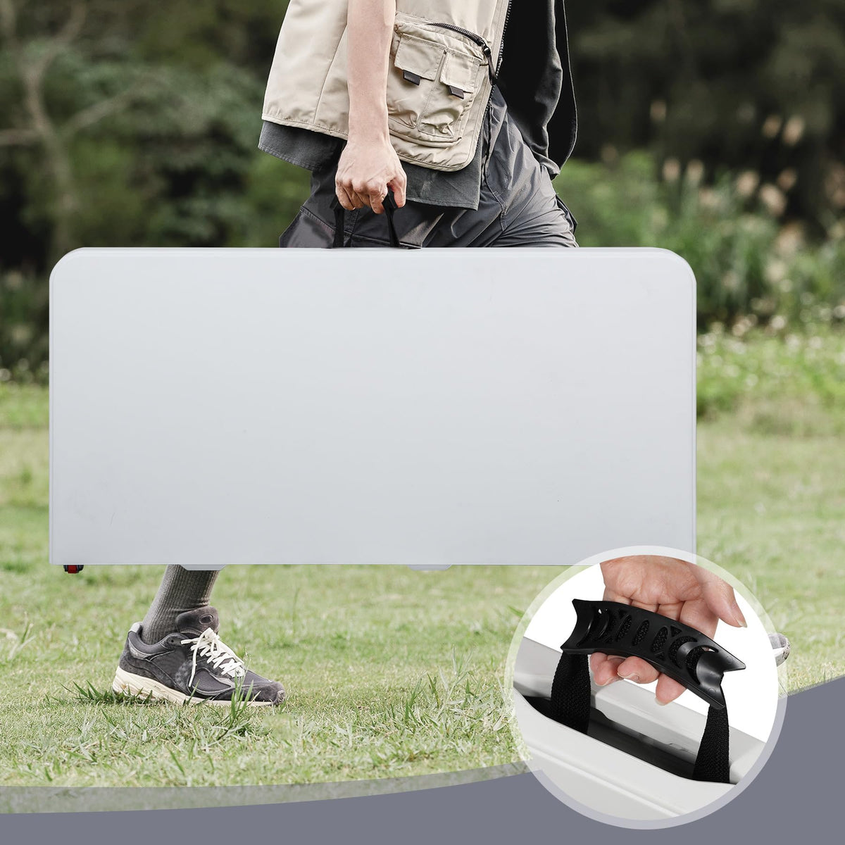 White Square Folding Card Table S3631