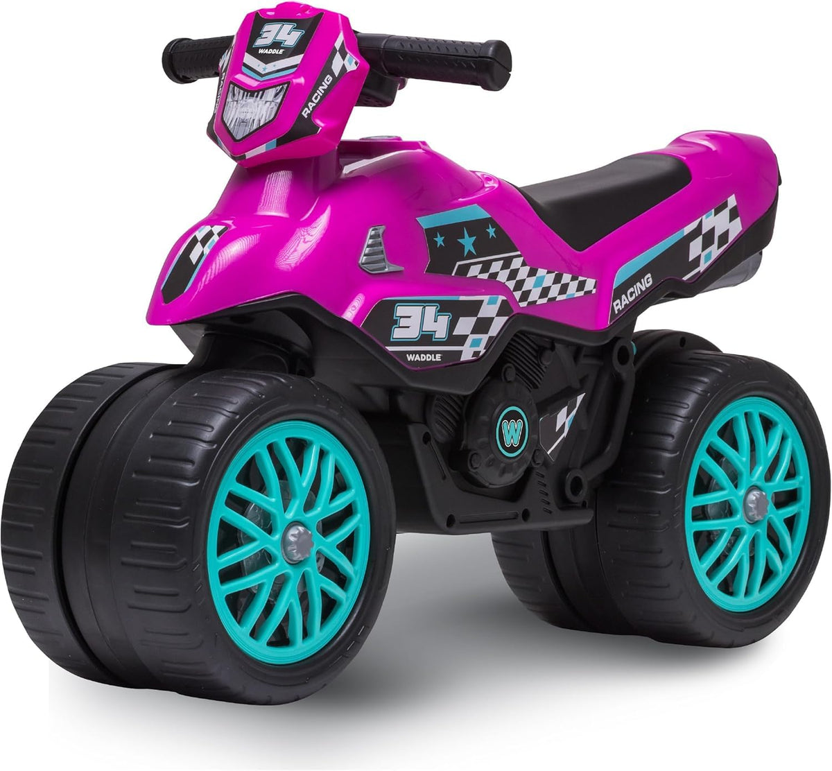 Kids Balance Bike with Sounds, Rubber Coated Wheels, Pink U1592