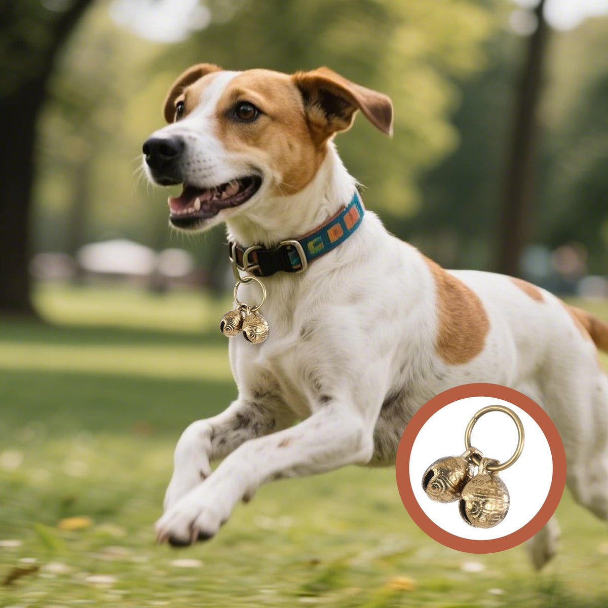 Copper Brass Dog Collar Bells 4 PCS V398560