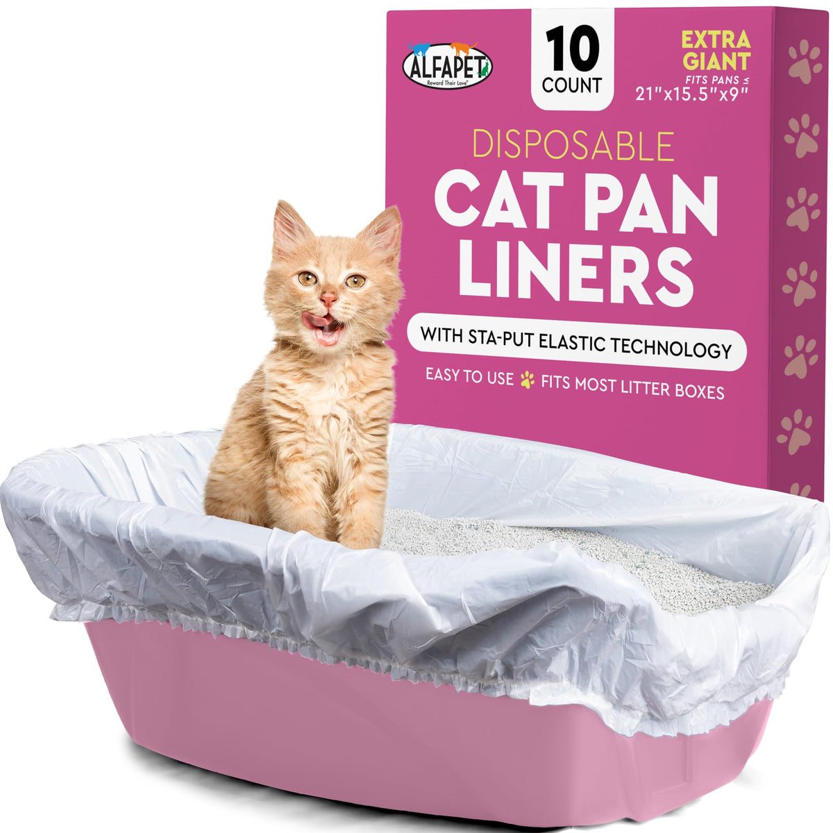 Elastic Cat Litter Box Liners Extra Giant 10 Count Z1627
