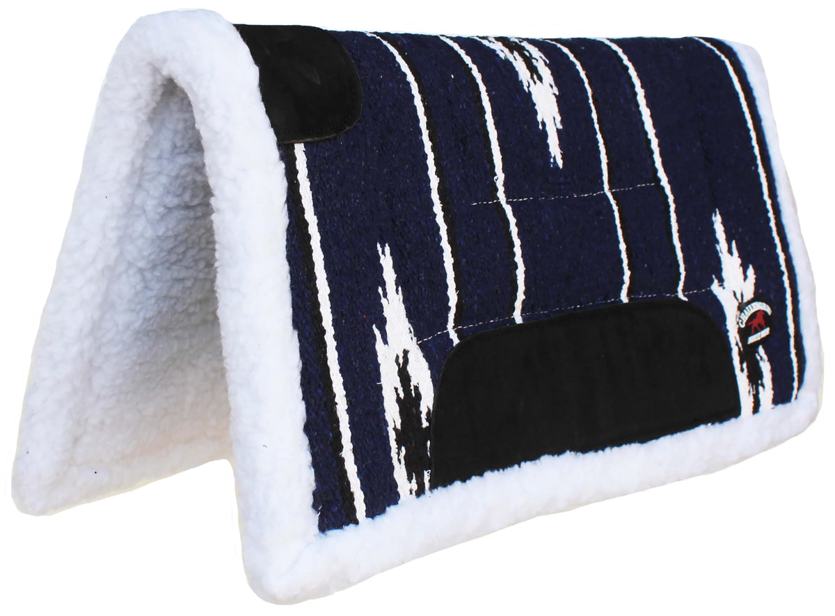 24"x24" Cotton Acrylic Fleece Padded Western Saddle Pad Navy G9582