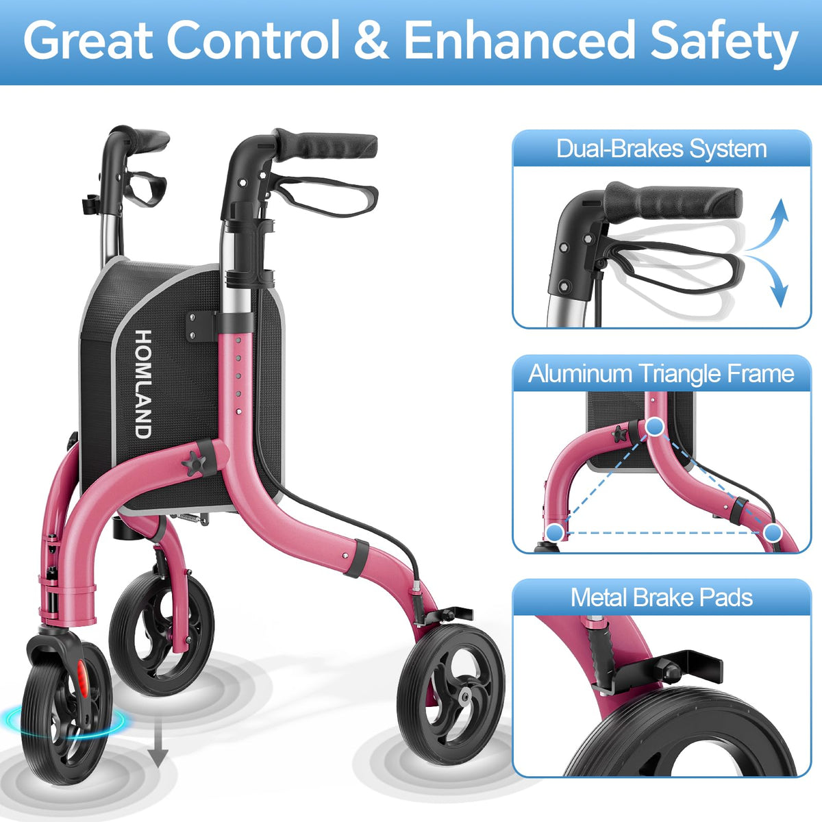 Foldable 3 Wheel Walkers L416573